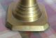 Great Pair Of English Antique Brass Beehive Candleholders Metalware photo 2