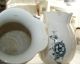 Antique Ironstone Midnight Blue Transferware Small Picther & Toothbrush Holder Pitchers photo 3