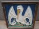 Rare Porceleyne Fles Delft Arts & Crafts Cloisonne Tile W/ Pelican & 2 Chicks. Tiles photo 1