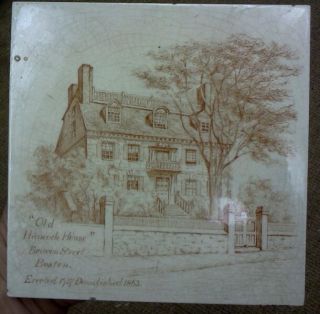 Mintons China Works Antique Tile - Old Hancock House,  Boston,  Ma Worlds Fair 1893 photo