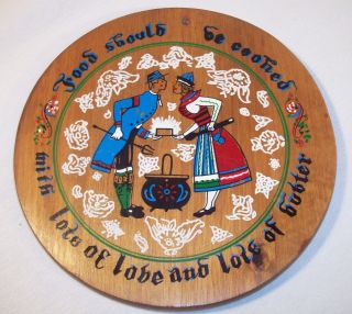 Vintage Dutch? Wood Kitchen Wall Plaque Lots Of Love And Butter Folk Art Cutting photo