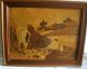 Antique German Inlaid Wood Marquetry Picture Black Forest Other photo 1