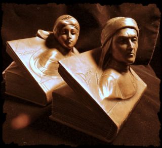 Jennings Bros.  Dante And Beatrice Bookends 2396 Circa 1935,  Excellent photo