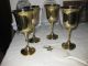 Christmas Party 4 Brass Wine Goblets Perfect Condition 7 