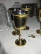 Christmas Party 4 Brass Wine Goblets Perfect Condition 7 
