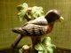 Large Figurine Of Robin & Flowers - Porcelain ? - Professionally Painted Figurines photo 4