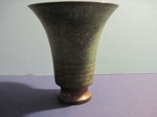 Signed Carl Sorensen Bronze Trumpet Vase photo