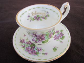 Vintage Royal Albert English Bone China Miniature Cup & Saucer Flower Violets photo