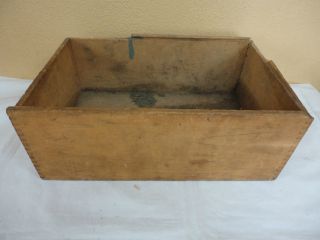 Antique Vintage Small Wood Box Crate Drawer Dovetail Corners photo