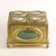 Antique 19th C Gilt & Glass Box–hand Painted Designs Top Quality - Very Unusual Metalware photo 1