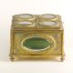Antique 19th C Gilt & Glass Box–hand Painted Designs Top Quality - Very Unusual Metalware photo 3