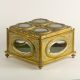 Antique 19th C Gilt & Glass Box–hand Painted Designs Top Quality - Very Unusual Metalware photo 4