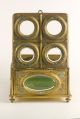Antique 19th C Gilt & Glass Box–hand Painted Designs Top Quality - Very Unusual Metalware photo 6