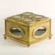 Antique 19th C Gilt & Glass Box–hand Painted Designs Top Quality - Very Unusual Metalware photo 7