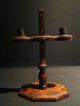 Repro Antique Primitive Wood Adjustable Candle Stand Table Holder Candlestick Primitives photo 1
