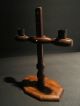Repro Antique Primitive Wood Adjustable Candle Stand Table Holder Candlestick Primitives photo 5