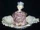 Very Rare Vintage Cordey Porcelain Figural Bowl With Lady Figurine Dish Figurines photo 5