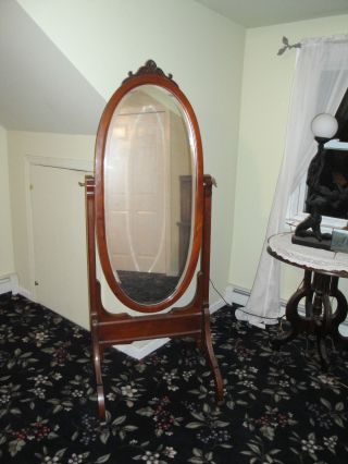 Antique Chevel Standup Oval Mirror photo