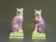 Pair Rare Early19th C.  Staffordshire Cats Sunderland Luster Porcelain Figurine Figurines photo 9