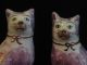 Pair Rare Early19th C.  Staffordshire Cats Sunderland Luster Porcelain Figurine Figurines photo 10