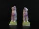 Pair Rare Early19th C.  Staffordshire Cats Sunderland Luster Porcelain Figurine Figurines photo 3