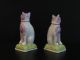 Pair Rare Early19th C.  Staffordshire Cats Sunderland Luster Porcelain Figurine Figurines photo 4
