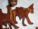 Vintage Camels W Doneys Carved Wood Wooden Oriental Oxen Water Buffalo Man Bonus Carved Figures photo 3