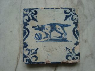 Delft Candelabra Tile With Crocodile Approx.  1640 photo