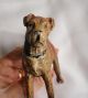 Antique Spelter Cold Painted Airedale Terrier Dog Figurine Made In Germany Metalware photo 2