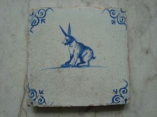 Delft Tile With Hare Approx.  1660 photo