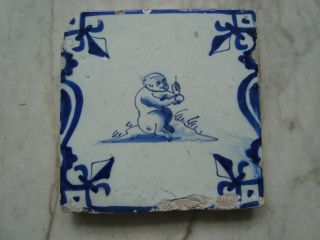 Delft Candelabra Tile With Monkey Approx.  1650 photo