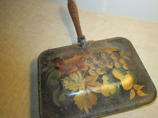 Antique Toleware Crumb Pan/pilgrim Art/hand Decorated/fruits photo