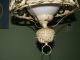 Vintage Antique Wrought Iron Light Fixture Hanging Lamp Rustic Sphere Cage Lamps photo 1
