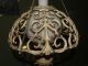 Vintage Antique Wrought Iron Light Fixture Hanging Lamp Rustic Sphere Cage Lamps photo 3