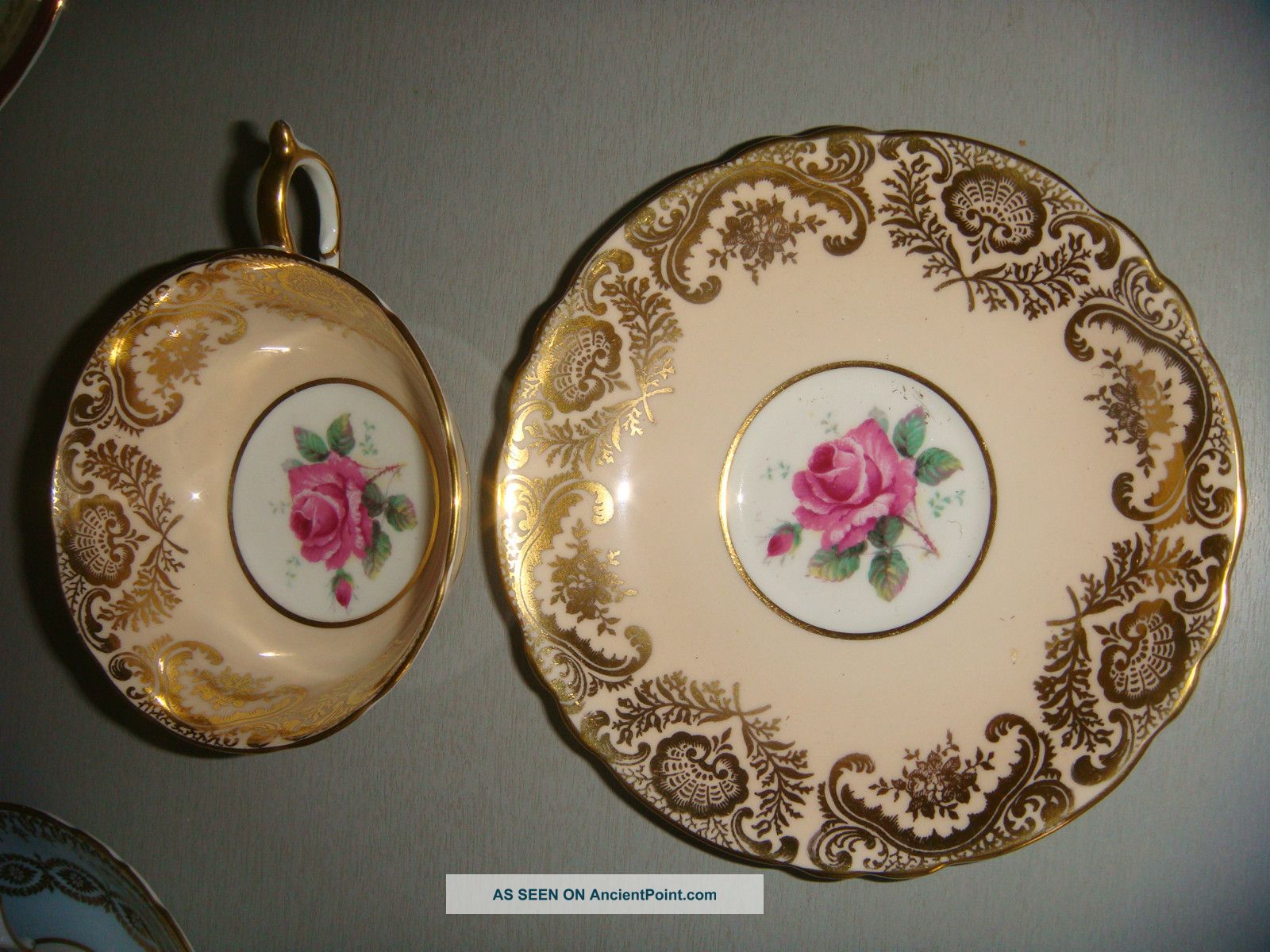 Antique English Paragon Ainsley Cup And Saucer Exlnt Condition Rare Diff Pieces Cups & Saucers photo