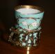 Vintage Arnart Japan Blue Porcelain & Brass Demitasse Cups & Saucers Set - 18 Pcs Cups & Saucers photo 1