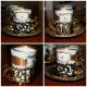 Vintage Arnart Japan Blue Porcelain & Brass Demitasse Cups & Saucers Set - 18 Pcs Cups & Saucers photo 6