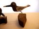 Set Of 2 Vintage/antique Wood Carved/hand Painted Shore Birds On Wood Stand Carved Figures photo 5
