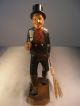 Black Forest Hand Carved Dicken ' S Chimney Sweep Figurine 11 1/2 