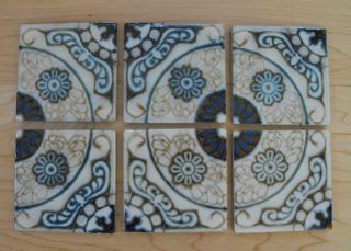 Six Ceramic Tiles 3 5/16 