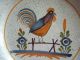 19th C.  French Faience Plate With A Chicken On A Fence Plates & Chargers photo 1