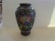 Antique Bronzed Brass Cloisonne Champleve Vase 7 1/4 