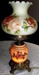 Antique Victorian Romantic Gone With The Wind Gwtw 3 Way Lamp,  Hand Painted Lamps photo 2