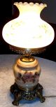 Antique Victorian Romantic Gone With The Wind Gwtw 3 Way Lamp,  Hand Painted Lamps photo 3