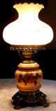 Antique Victorian Romantic Gone With The Wind Gwtw 3 Way Lamp,  Hand Painted Lamps photo 4