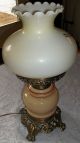 Antique Victorian Romantic Gone With The Wind Gwtw 3 Way Lamp,  Hand Painted Lamps photo 6