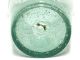 Antique American Aqua Flip Glass Bubble Vase Etched Flower Bouquet Rough Pontil Vases photo 9