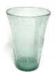 Antique American Aqua Flip Glass Bubble Vase Etched Flower Bouquet Rough Pontil Vases photo 2
