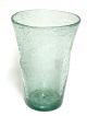 Antique American Aqua Flip Glass Bubble Vase Etched Flower Bouquet Rough Pontil Vases photo 3