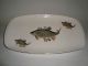 Porcelain Platter Decorated With A Gold Stripe - Signed Platters & Trays photo 3